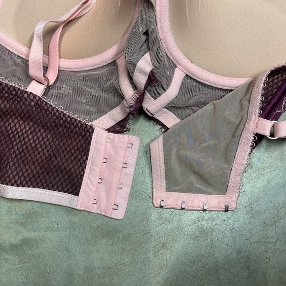 Victorias Secret Dream Angels push up long line bra women’s 34D pink lace - Picture 5 of 8